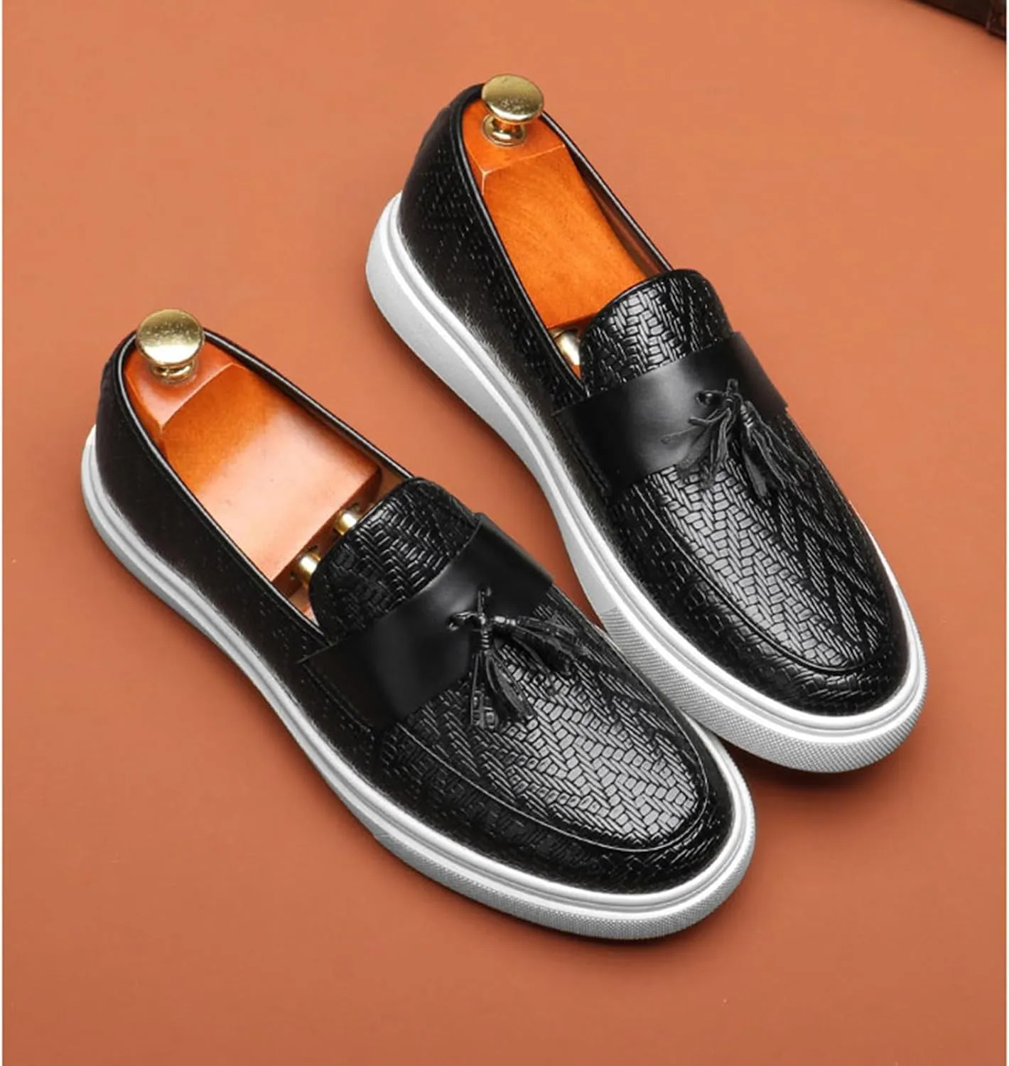 Men's Dress Penny Loafers, Mens Business Formal Leather Loafer Shoes, Casual Stylish Slip on Wedding Shoe for Men