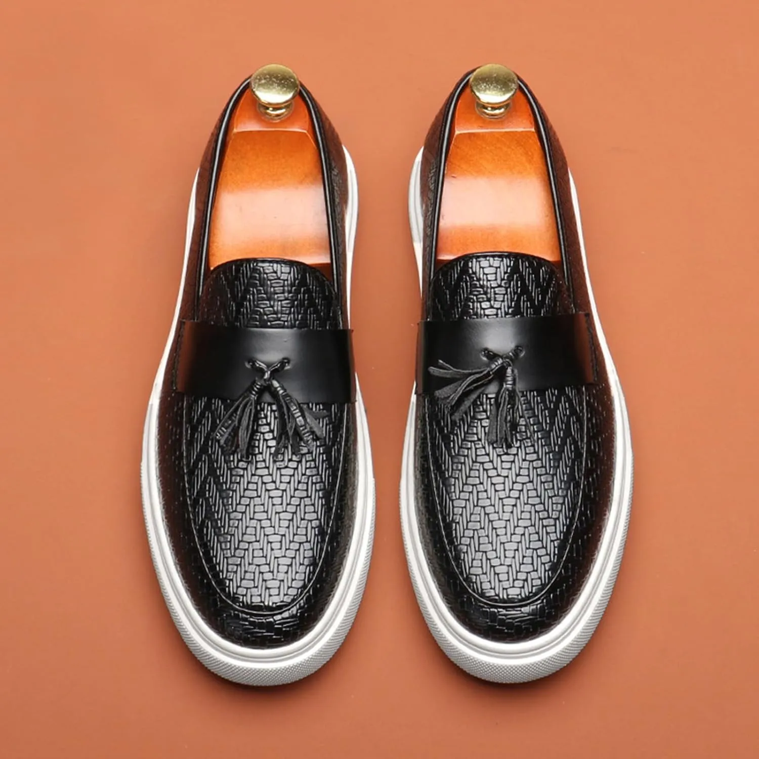 Men's Dress Penny Loafers, Mens Business Formal Leather Loafer Shoes, Casual Stylish Slip on Wedding Shoe for Men