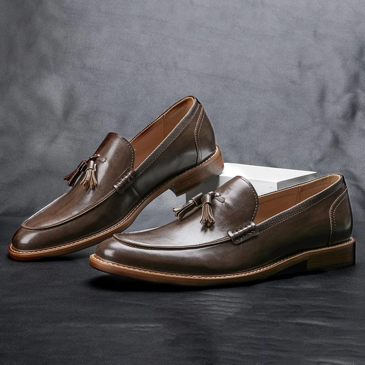 Men's Dress Shoes Slip-On Loafers Formal Leather Shoes for Men
