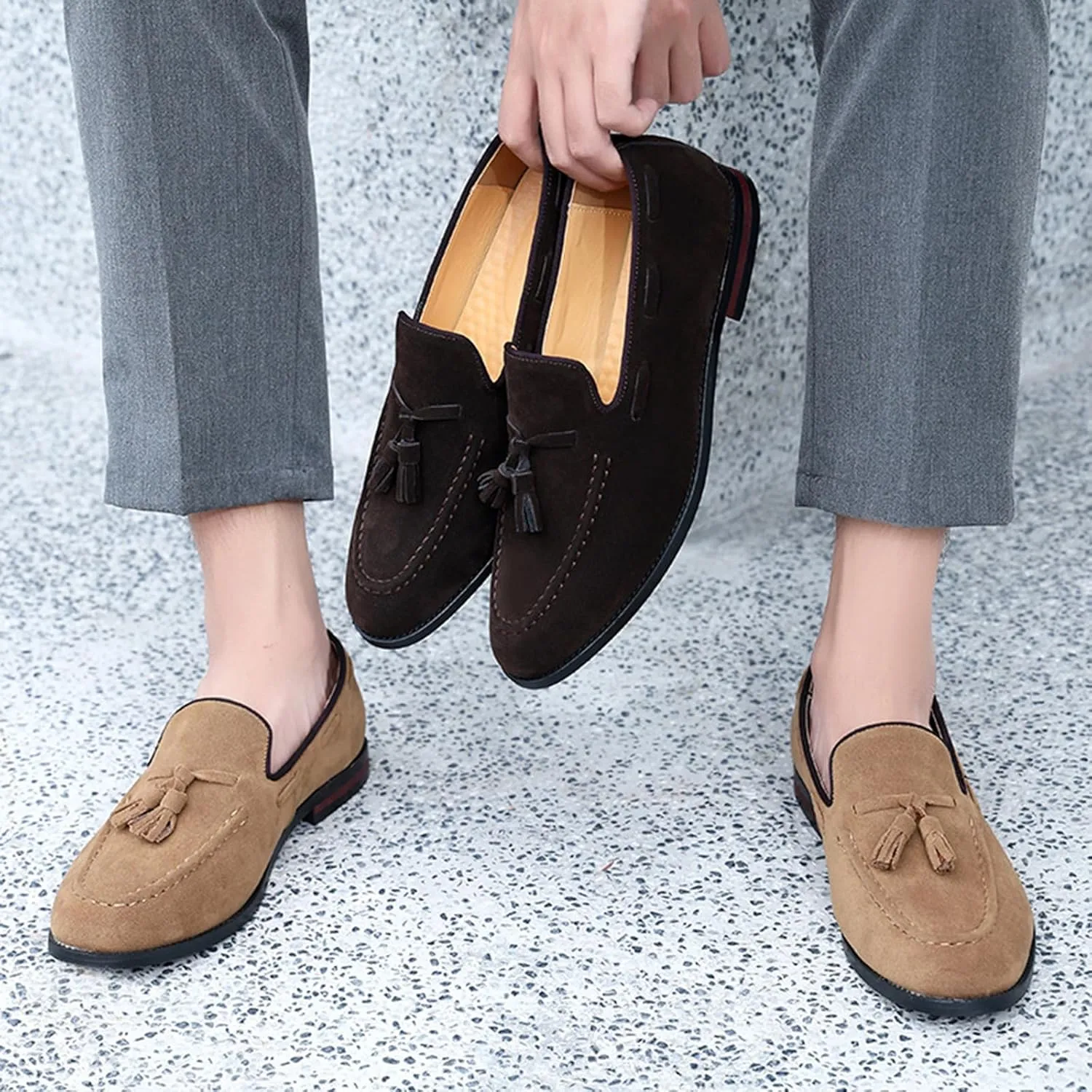 Men's Fashion Classic Loafers Luxury Loafer Shoes and Tassel Wedding Dress Shoes for Men