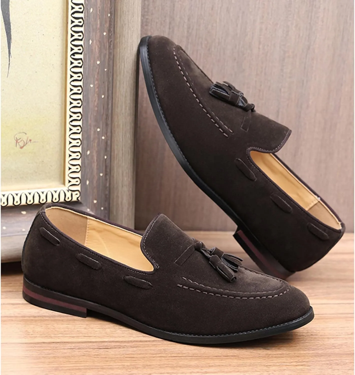 Men's Fashion Classic Loafers Luxury Loafer Shoes and Tassel Wedding Dress Shoes for Men