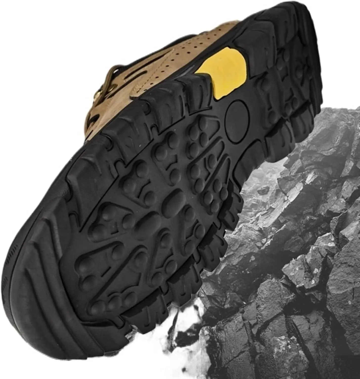 Men's Fashion Hiking Shoes Leather Lace Up Breathable Non-Slip Soft Low Top Wear-Resistant Lightweight Casual Walking Work Shoes for Outdoor Trailing Trekking