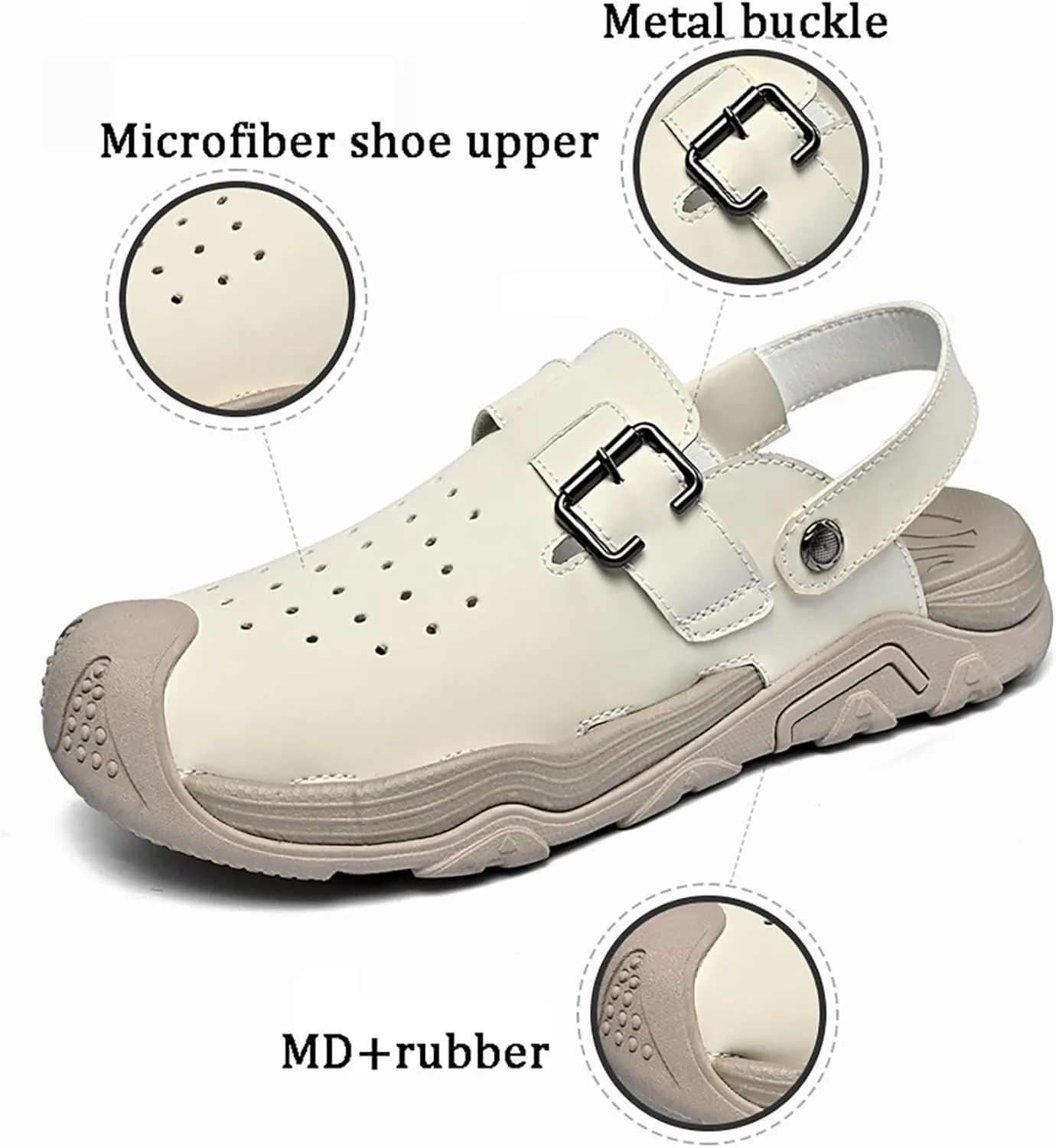 Men's Fashion Sports Sandals Adjustable Heel Slippers Outdoor Fisherman Pool Beach Shoes Hiking Climbing