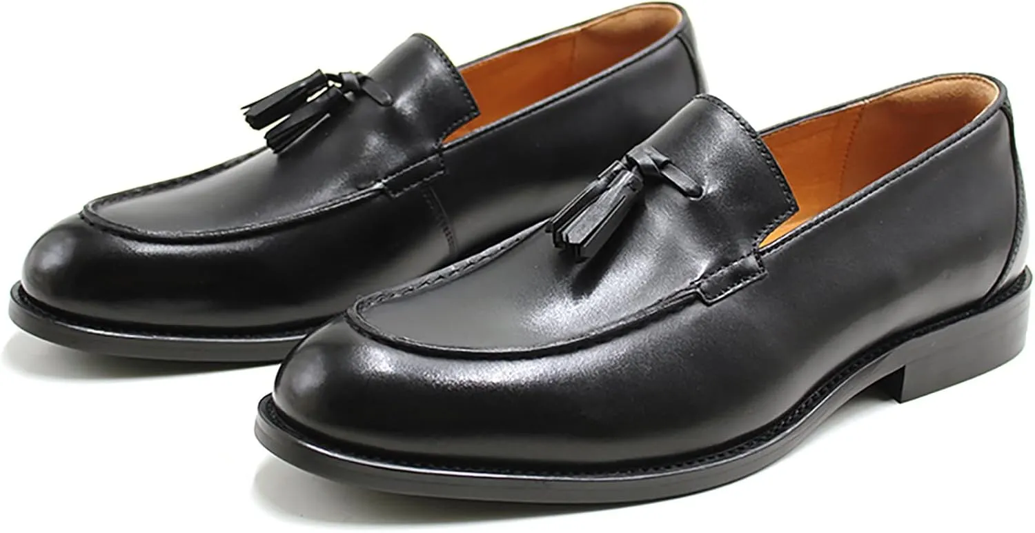 Men's Genuine Leather Loafers, High-End Tassel Slip-On Shoes, Casual Business British Style
