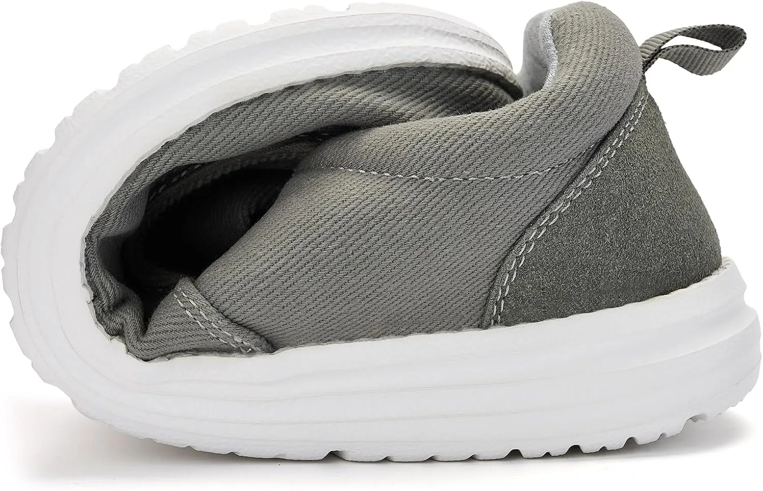 Mens Hands Free Slip-on Loafers Shoes Wide Width Casual Canvas Loafers Shoes Mens Boat Shoes Lightweight Non-Slip Walking Shoes Soft Sneakers