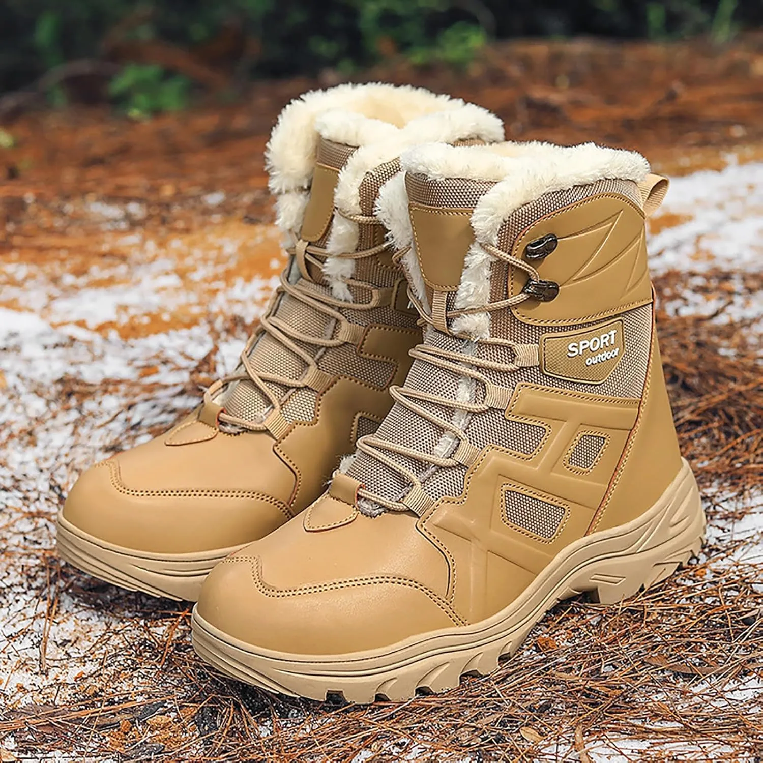 Men's Lace Up Breathable High Top Boots Waterproof Tactical Boots Military Army Outdoor Shoes For Hiking Climbing