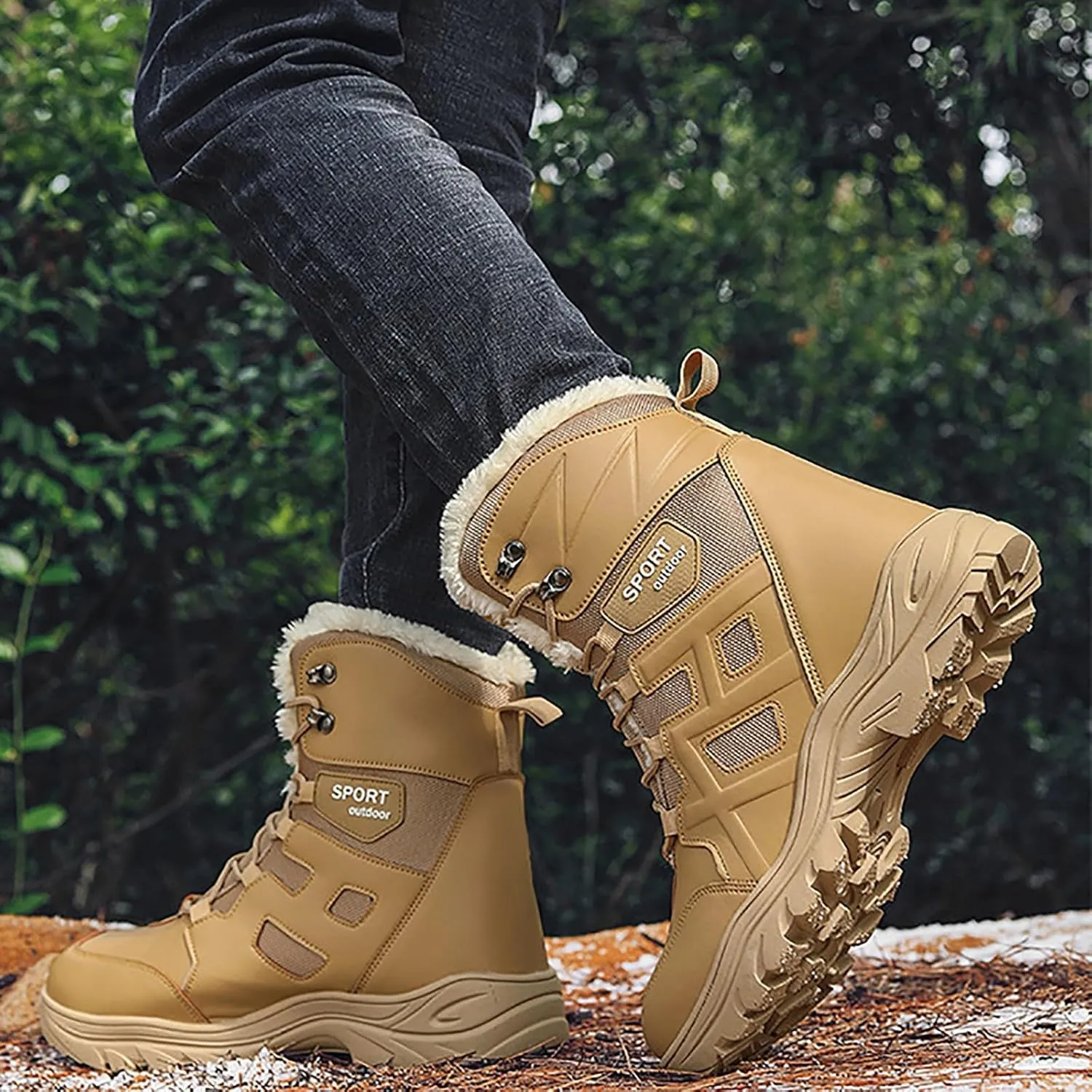 Men's Lace Up Breathable High Top Boots Waterproof Tactical Boots Military Army Outdoor Shoes For Hiking Climbing