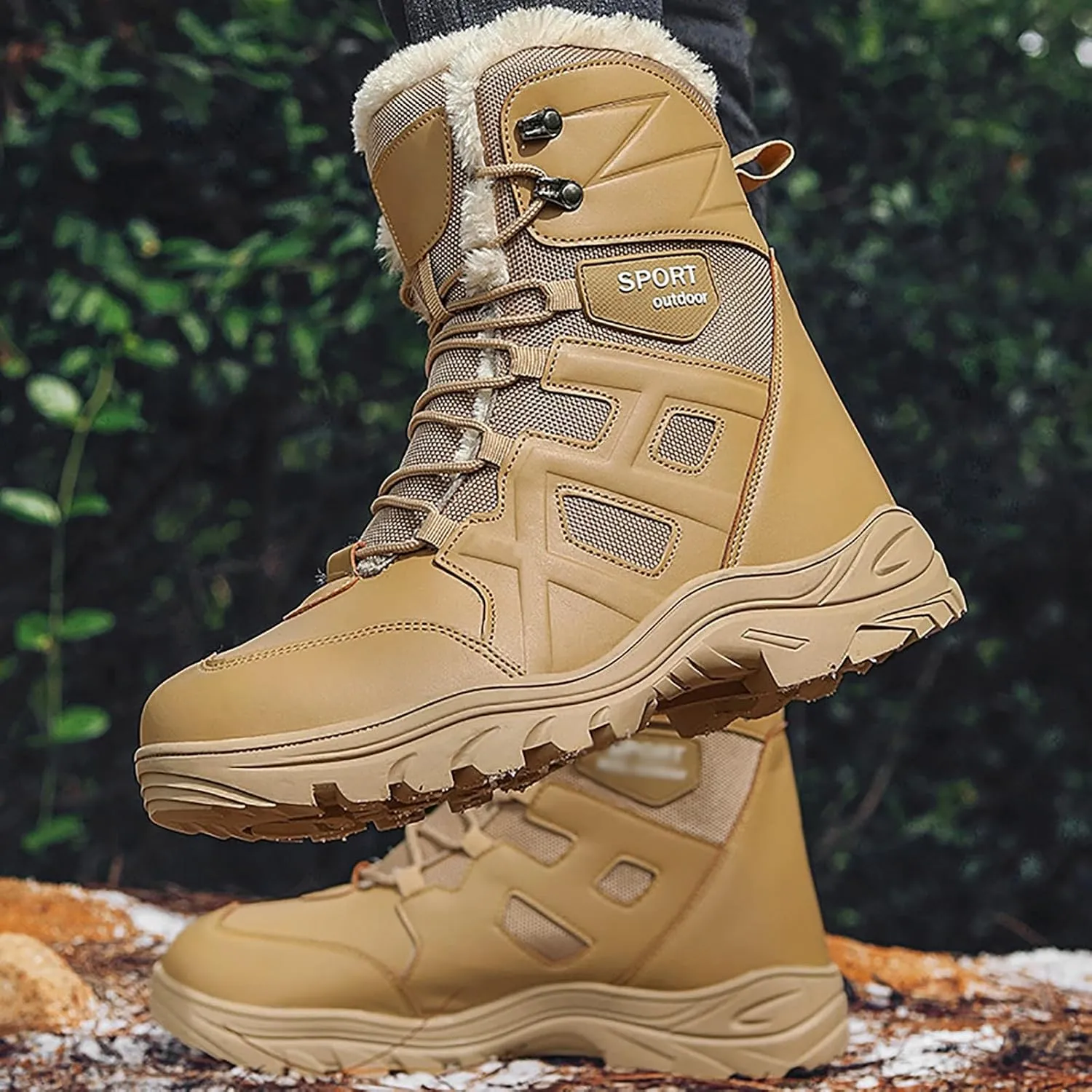 Men's Lace Up Breathable High Top Boots Waterproof Tactical Boots Military Army Outdoor Shoes For Hiking Climbing
