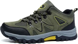 Mens Lace Up Low Top Hiking Shoes Rubber Soles Non Slip and Wear Resistant Climbing Shoes Lightweight and Breathable Scenic Spot Tourism Shoes Comfortable and Durable Hiking Walking Shoes
