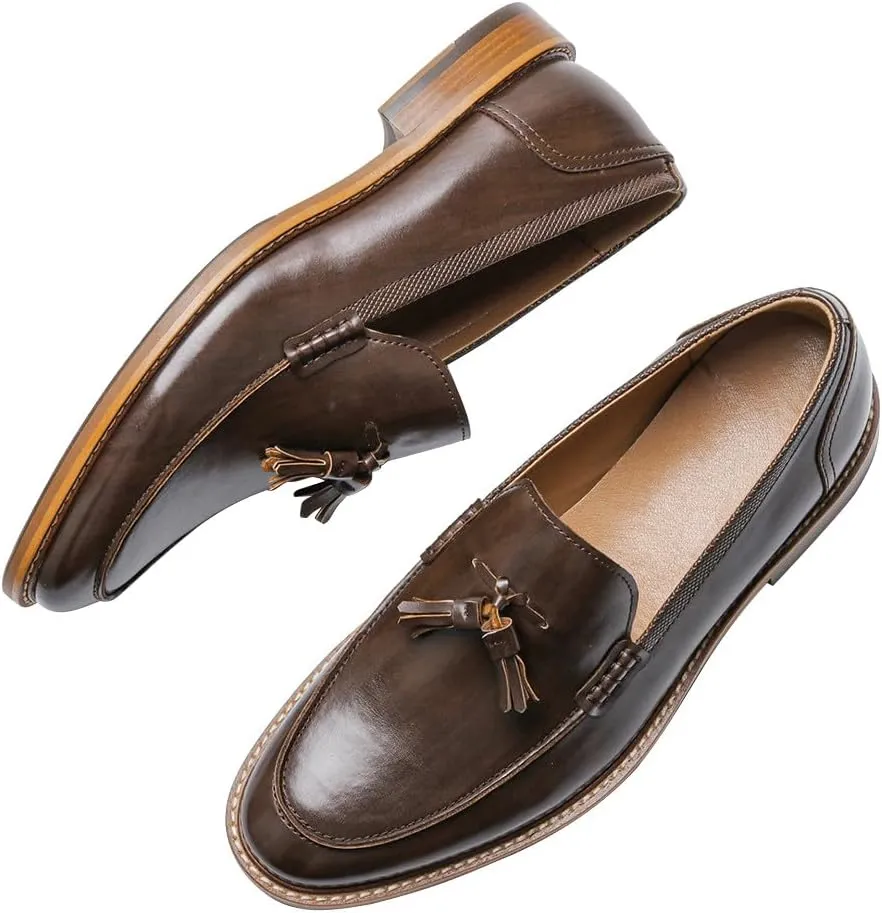 Mens Loafers Casual Dress Slip On Leather Penny Loafers Fashion Wedding Business Tuxedo Walking Shoes for Men