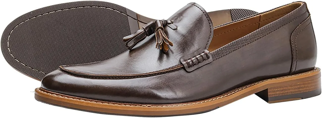 Mens Loafers Casual Dress Slip On Leather Penny Loafers Fashion Wedding Business Tuxedo Walking Shoes for Men