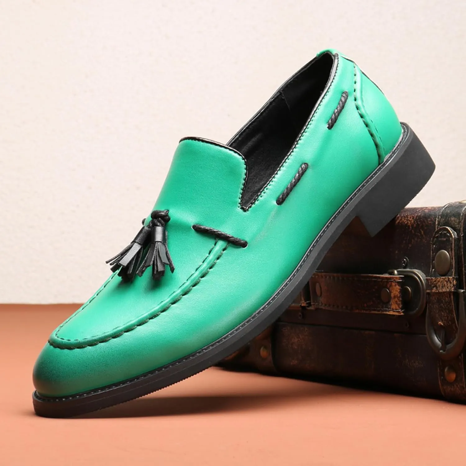Mens Loafers Slip-On Dress Shoes Tassel Driving Shoes Classic Tuxedo Shoes Casual Oxford Shoes