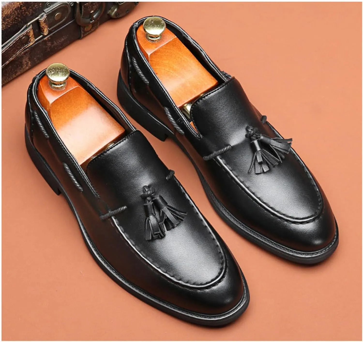 Mens Loafers Slip-On Dress Shoes Tassel Driving Shoes Classic Tuxedo Shoes Casual Oxford Shoes