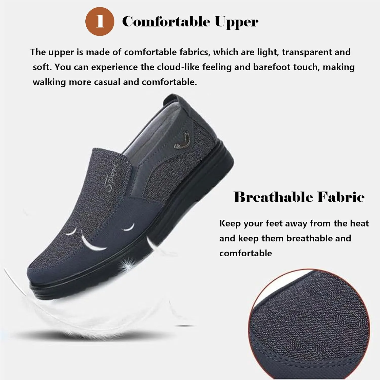 Men's Loafers Slip On Sneakers Boat Walking Fashion Shoes Classcial Comfortable Stylish Lightweight Casual Shoes for Men, Extra Wide Walking Shoes