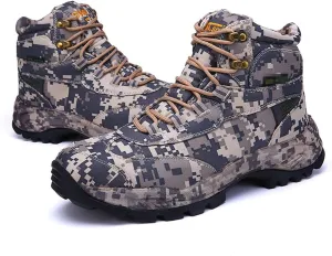 Mens Outdoor Hiking Tactical Boots, Winter Army Sport Trekking Climbing Athletic Camouflage Shoes