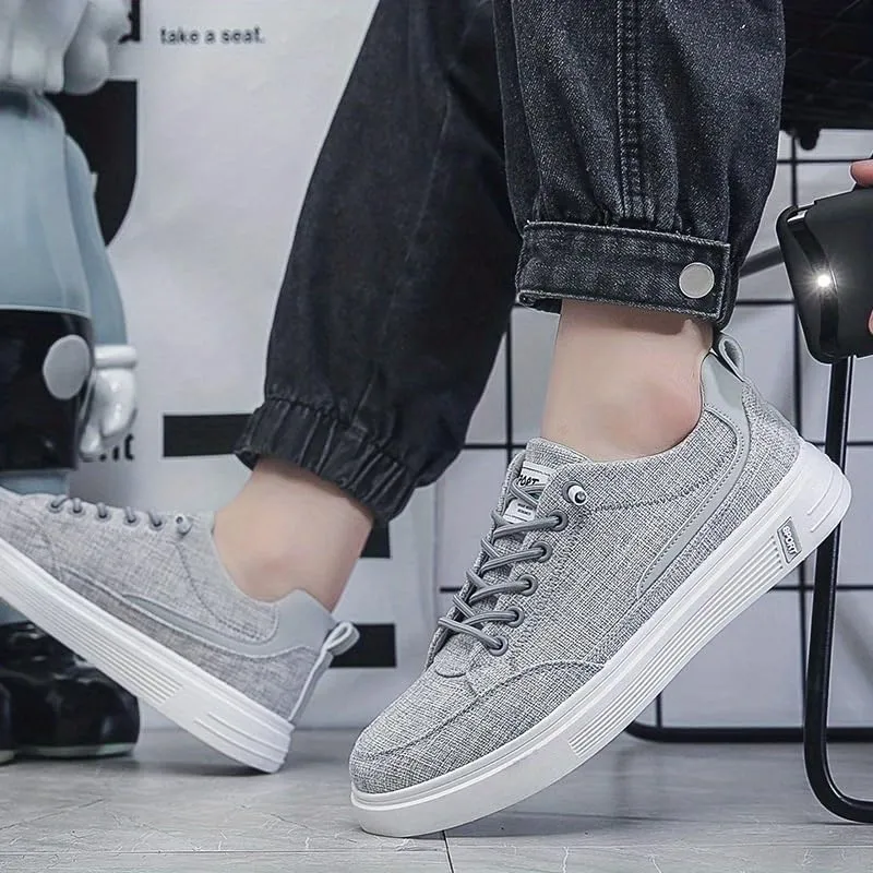 Men's Premium Canvas Skate Shoes: Breathable, Lace-Up Design with Enhanced Grip