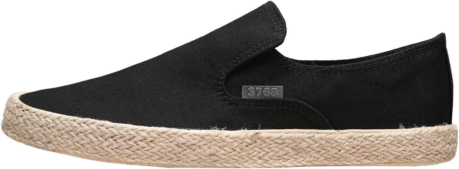 Mens Slip On Sneakers Comfortable Wide Width Espadrilles Casual Sneakers Breathable Lightweight Canvas Sport Shoes Flat Walking Shoes