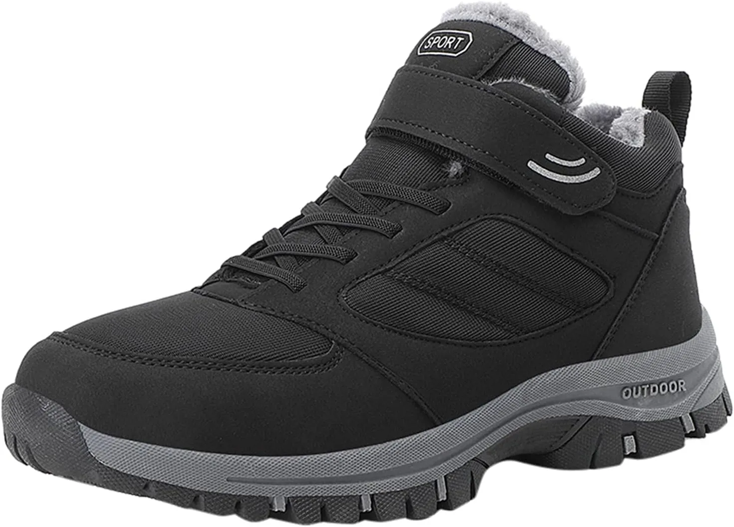 Mens Snow Boots, Waterproof Boots Fleece Short Rain Boots Fur Lined Short Ankle Booties Winter Shoes for Women 2024