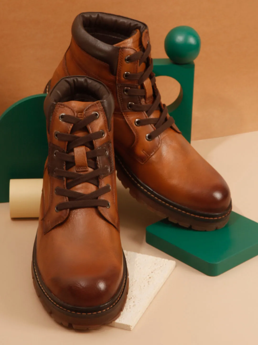 Men's Tan Round Toe Casual Boot (ID1170)