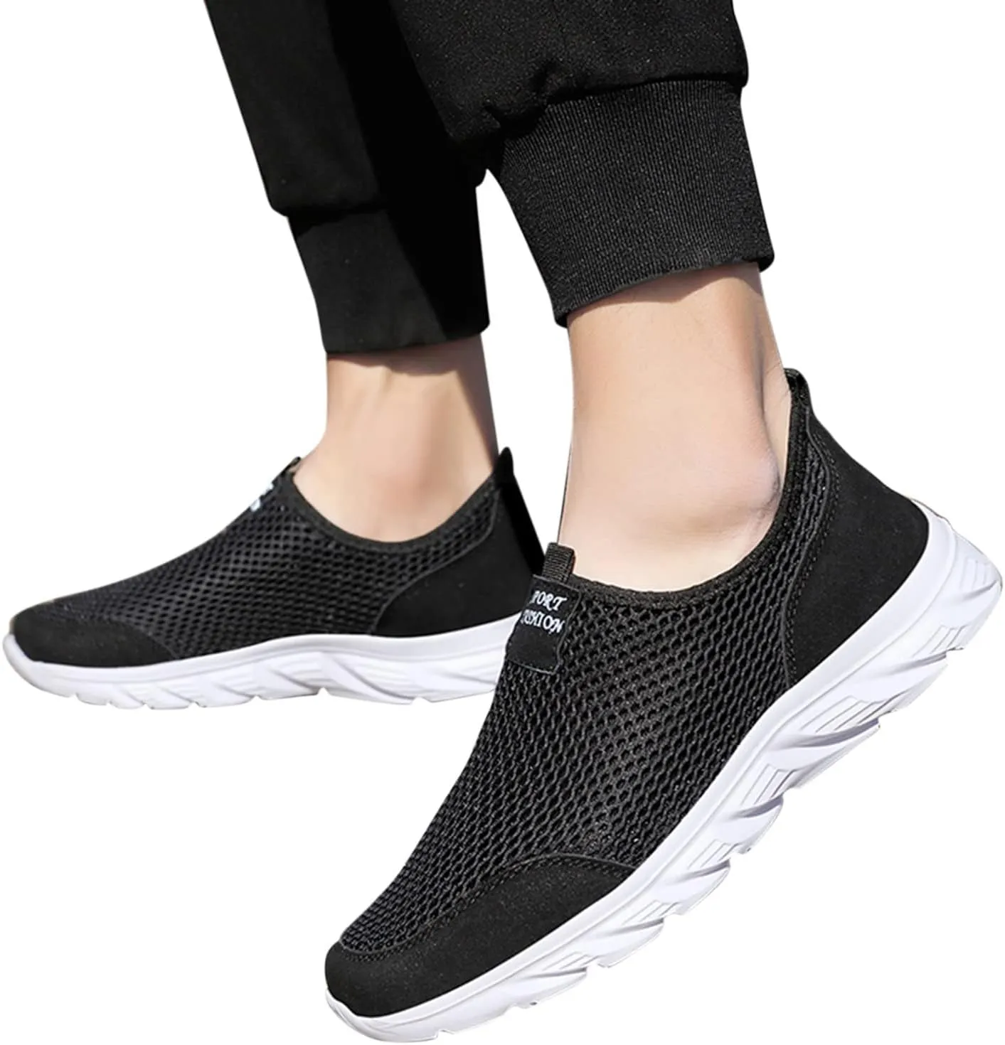 Men's Walking Shoes Comfortable Orthopedic Slip-On Shoes Wide Width Sneakers Running Athletic Tennis Gym Sneakers