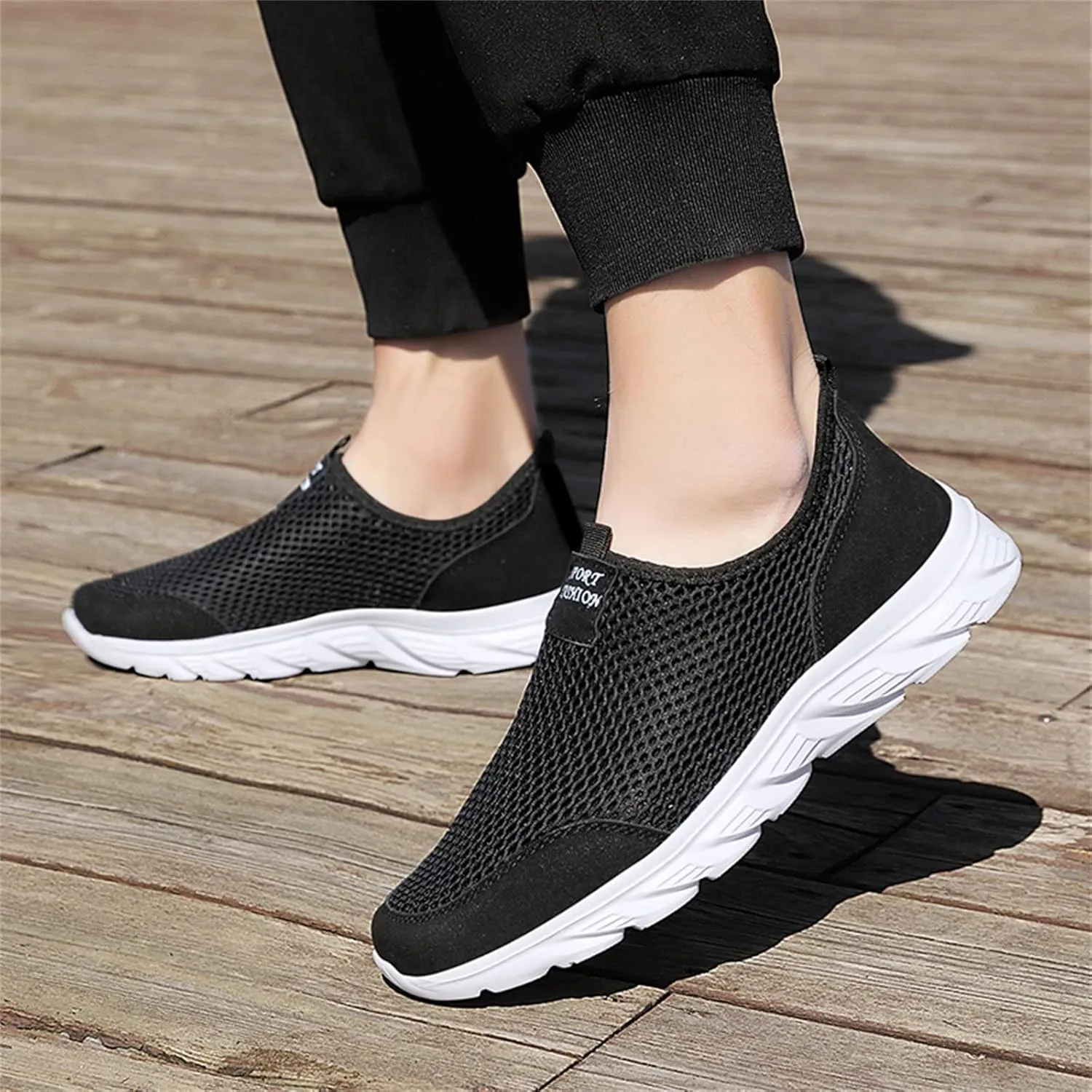 Men's Walking Shoes Comfortable Orthopedic Slip-On Shoes Wide Width Sneakers Running Athletic Tennis Gym Sneakers