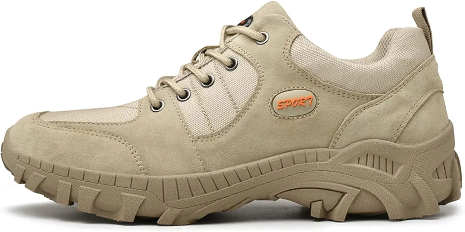 Men's Waterproof Hiking Shoes Leather Lightweight Non-Slip Climbing Shoes Comfortable Casual Sneakers Outdoor Casual Hiking Cross-Country Traveling Shoes