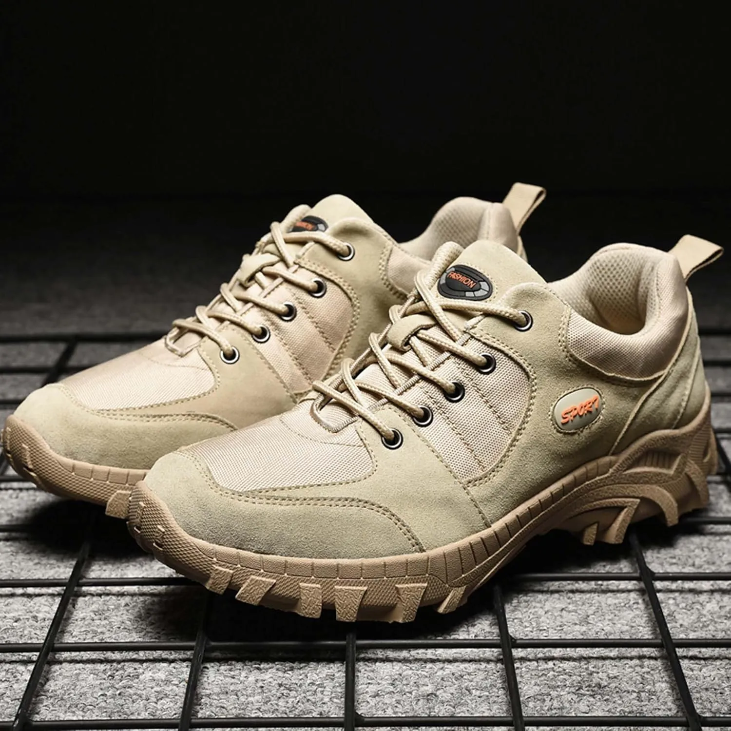 Men's Waterproof Hiking Shoes Leather Lightweight Non-Slip Climbing Shoes Comfortable Casual Sneakers Outdoor Casual Hiking Cross-Country Traveling Shoes