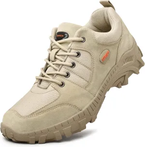 Men's Waterproof Hiking Shoes Leather Lightweight Non-Slip Climbing Shoes Comfortable Casual Sneakers Outdoor Casual Hiking Cross-Country Traveling Shoes