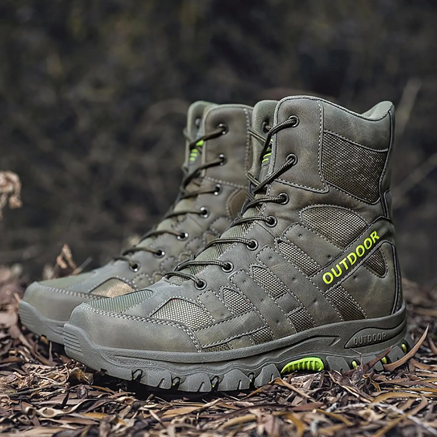 Men's Waterproof Tactical Boots Lace Up Breathable High Top Boots Military Army Outdoor Shoes For Hiking Climbing
