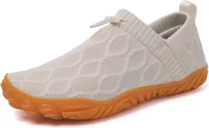 Men's Wide Toe Box Barefoot Shoes Knit Breathable Slip On Shoes,Casual Soft Sole Walking Slippers Non-Slip Quick-Dry Running Sneakers,Summer Zero Drop Sole Walking Sneakers for Gym Running