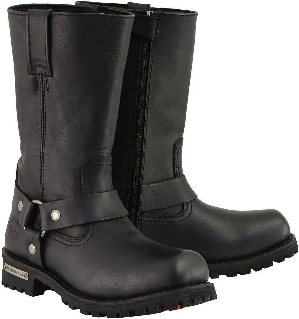 Milwaukee Leather Men's Classic Premium Leather Harness Motorcycle Boots Collection - 10