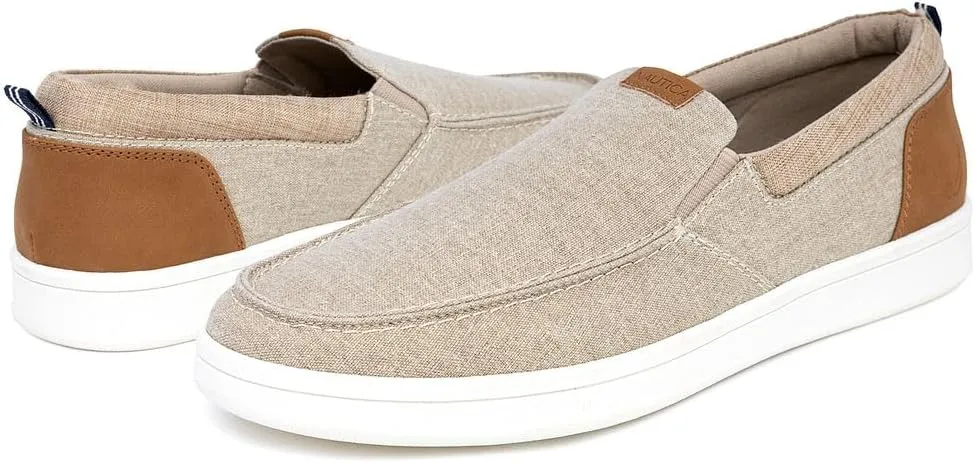 Nautica Men's Slip-On Loafers Casual Moc Toe Sneakers Boat Shoes Slipper for Men ??Lightweight & Comfortable - Derwin