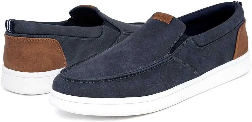 Nautica Men's Slip-On Loafers Casual Moc Toe Sneakers Boat Shoes Slipper for Men ??Lightweight & Comfortable - Derwin