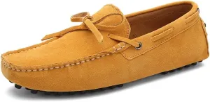 New Loafers for Men Boat Shoes Genuine Leather Stitching Details Round Toe Suede Vamp Resistant Flexible Comfortable Prom Slip On