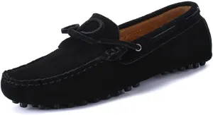 New Loafers for Men Boat Shoes Genuine Leather Stitching Details Round Toe Suede Vamp Resistant Flexible Comfortable Prom Slip On