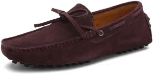 New Loafers for Men Boat Shoes Genuine Leather Stitching Details Round Toe Suede Vamp Resistant Flexible Comfortable Prom Slip On