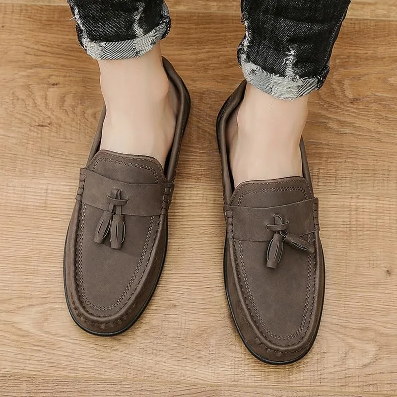 New Mens Loafers Shoe Round Toe PU Leather Penny Loafers Tassel Anti-Slip Lightweight Resistant Classic Fashion Slip On