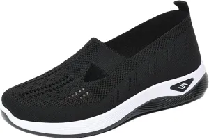Orthopedic Shoes for Women Woven Breathable Shoes Slip on Diabetic Foam Shoe Walking Sport Sneakers with Arch Support