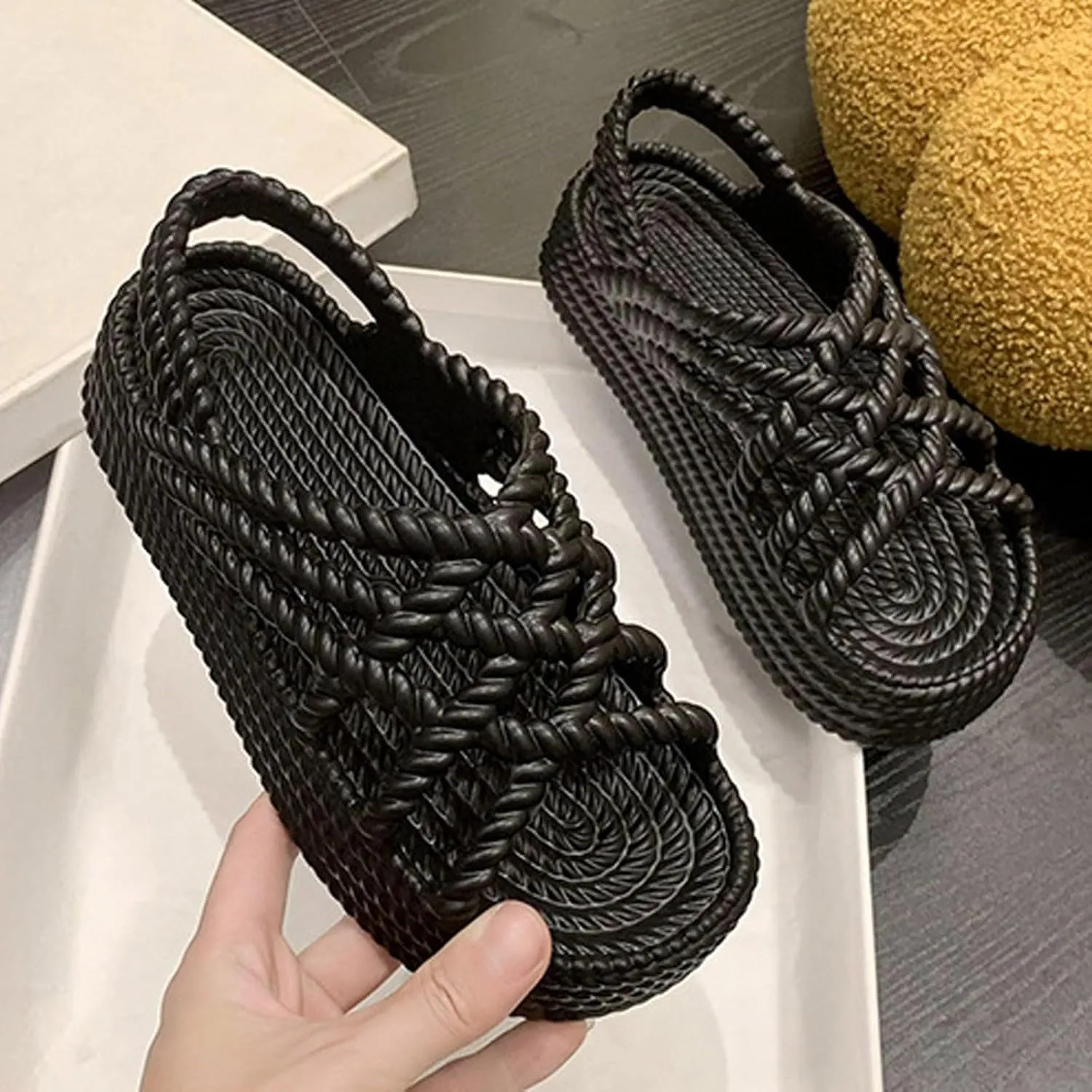 Platform Sandals for Women 2024 Summer New Flat Bottom Women Sandals Popular Thick Sole Flat Bottom With Little Fairy