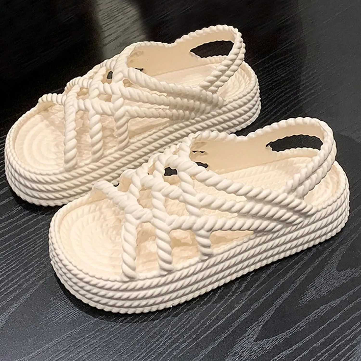 Platform Sandals for Women 2024 Summer New Flat Bottom Women Sandals Popular Thick Sole Flat Bottom With Little Fairy