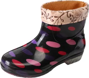 Rainboots Boots Women Ankle Garden Rainboot Fleec Warm Slip On Short Rain Boots Rubber Work Boots Garden Shoes Short Rain Boots