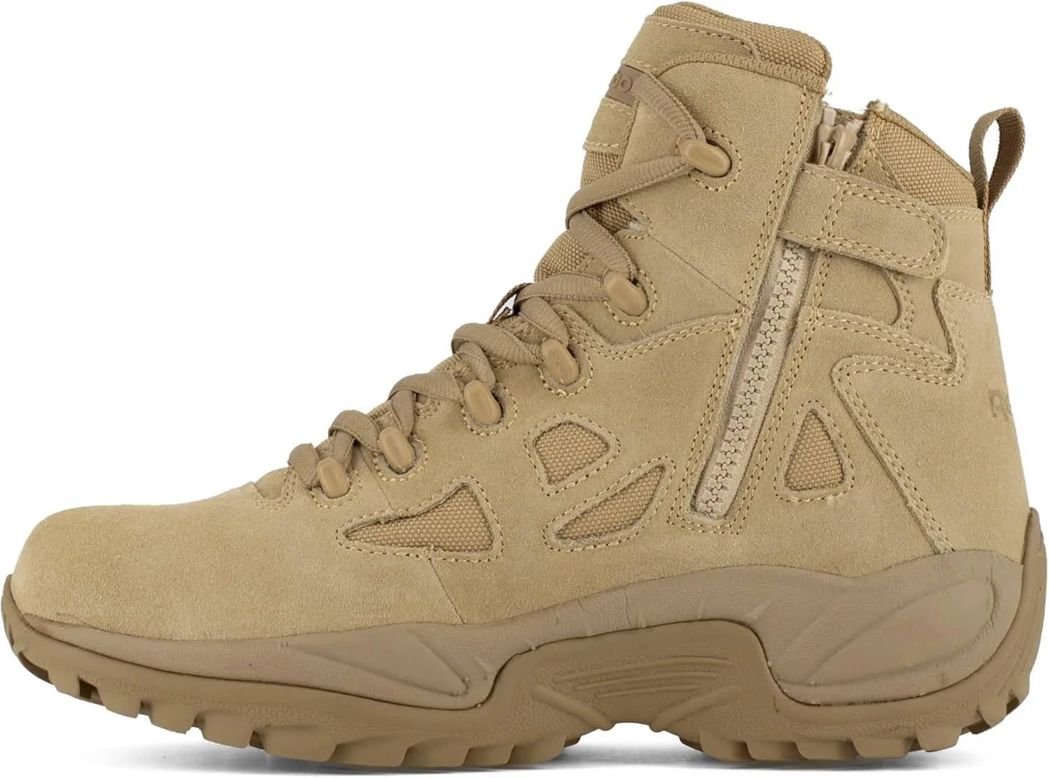 Reebok Work Men's Rapid Response RB Safety Toe 6" Stealth Boot with Side Zipper Military & Tactical