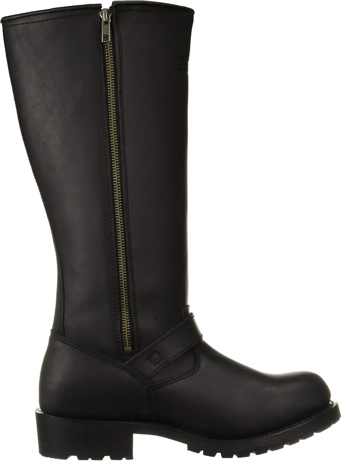 RIDETECS 16" Motorcycle Men??s Side Boot Zipper Oiled Leather Boots