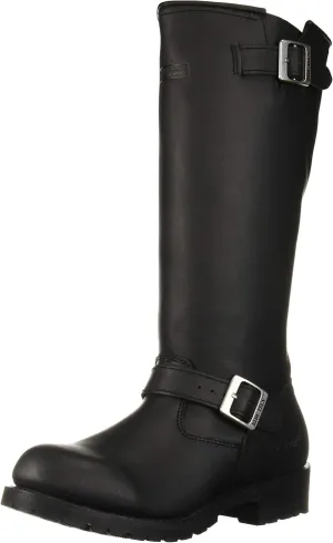 RIDETECS 16" Motorcycle Men??s Side Boot Zipper Oiled Leather Boots