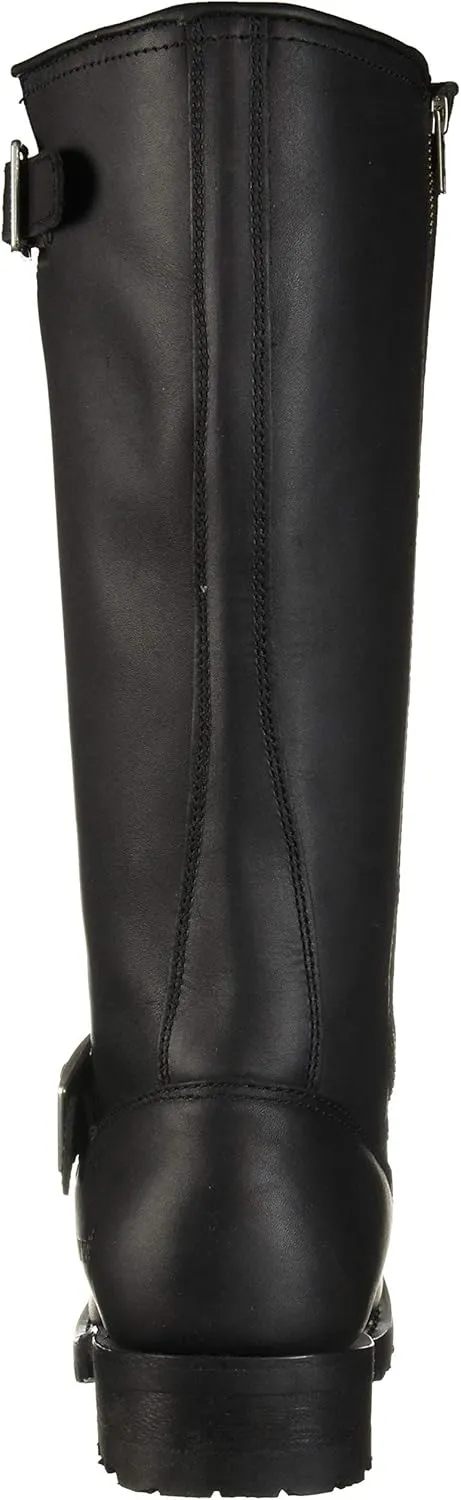 RIDETECS 16" Motorcycle Men??s Side Boot Zipper Oiled Leather Boots