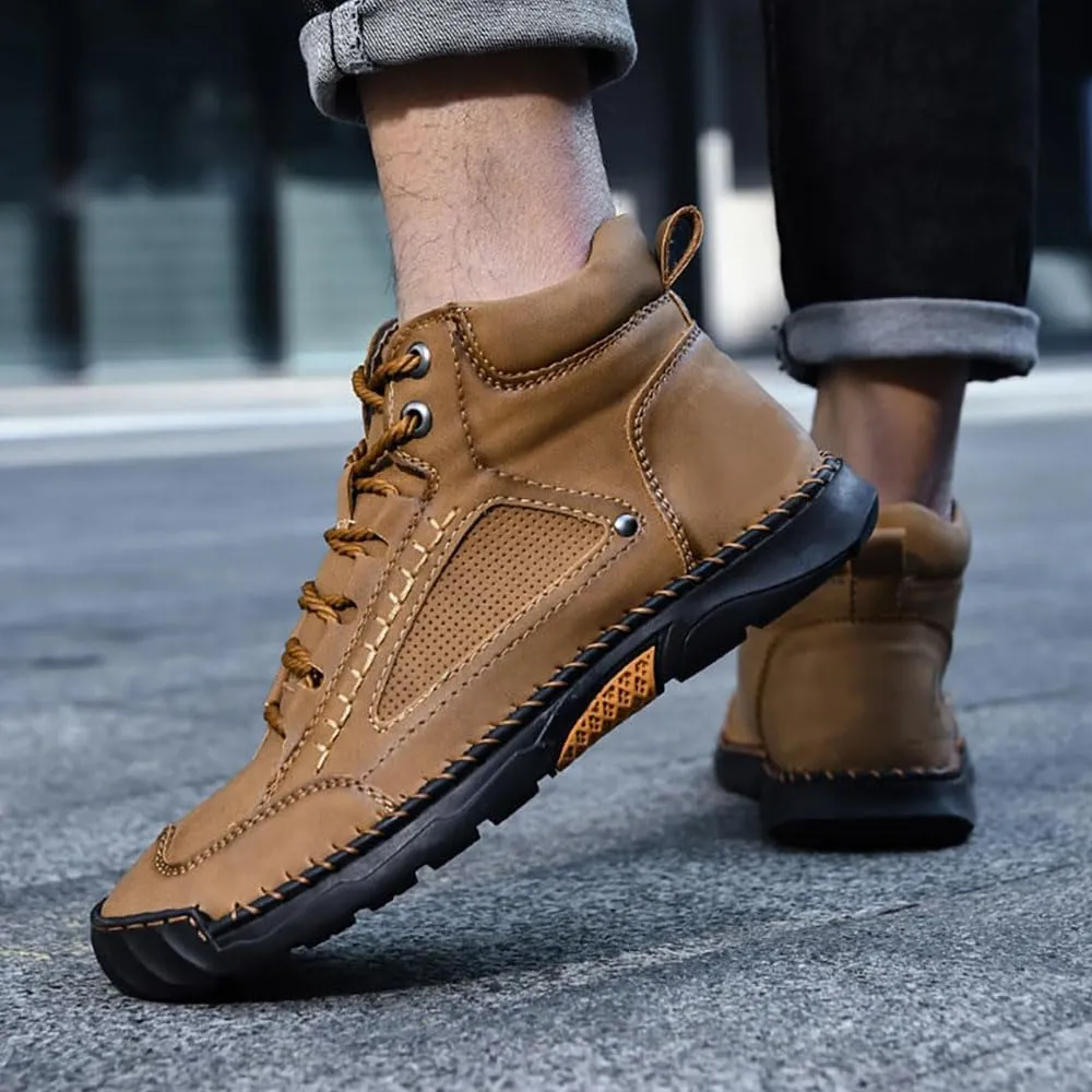 Sawbehind Mens Boots,Sawbehind Men'S Comfortable Handmade Leather Boots, Waterproof, Arch Support