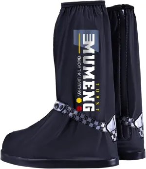 scosao Waterproof Rain Boot Shoe Cover with Reflector, Reusable Foldable Rain Boot Cover for Women Men, Motorcycle rain Gear Waterproof Overshoes Cycling for Rainy and Snowy Camping Fishing Hiking
