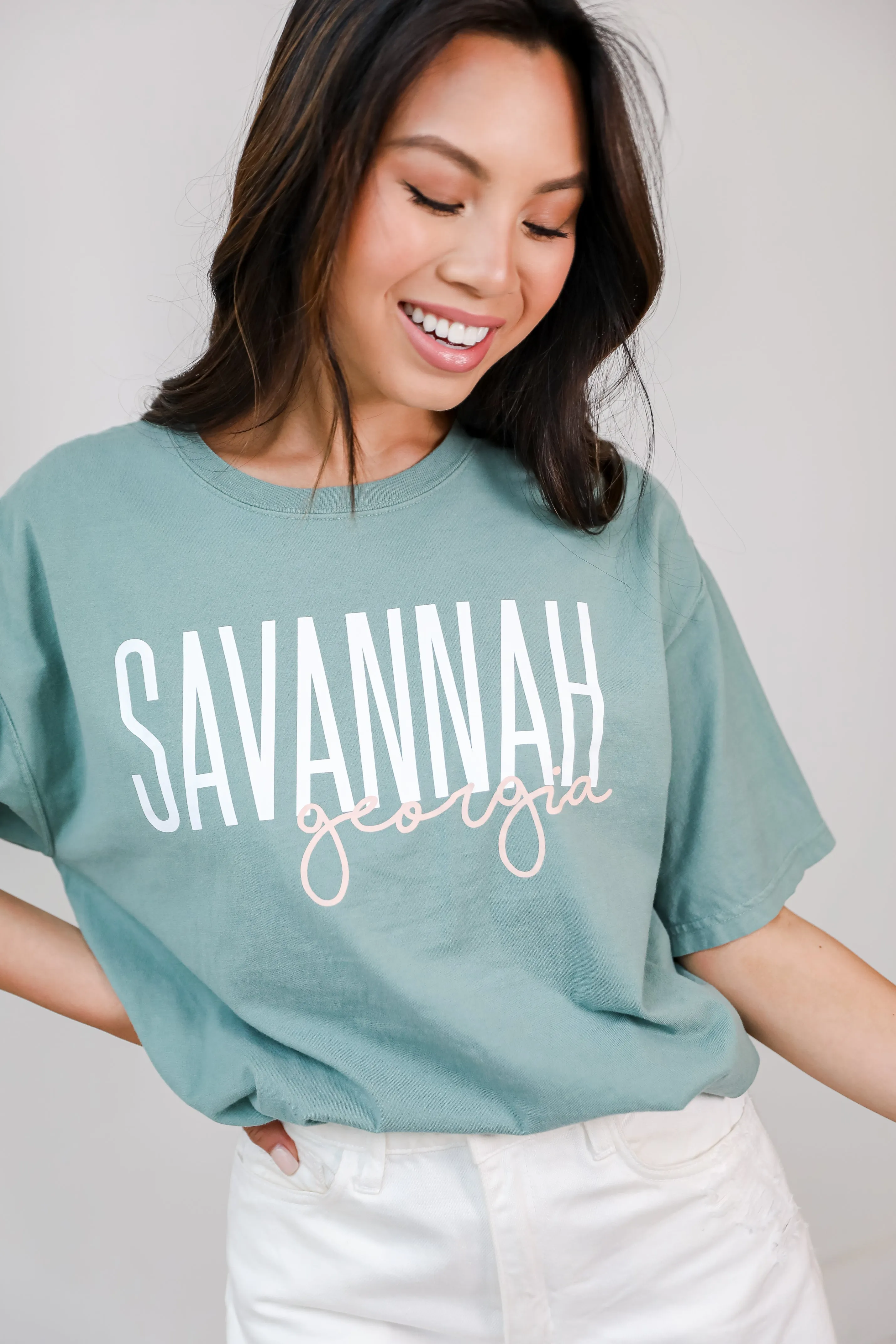 Seafoam Savannah Georgia Script Tee