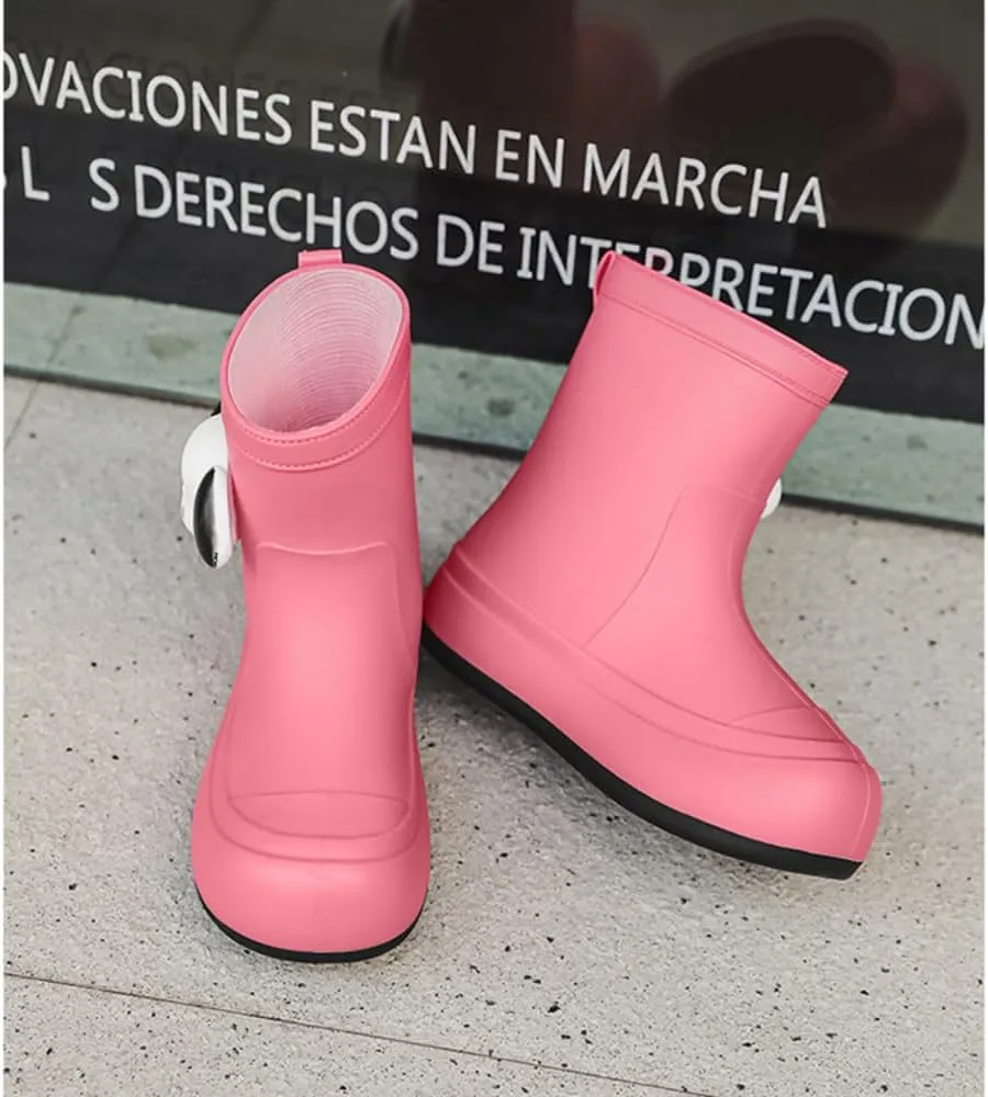 Short Ankle-High Rain Boots Waterproof Cute Short Rubber Cartoon Detachable Dog Boots