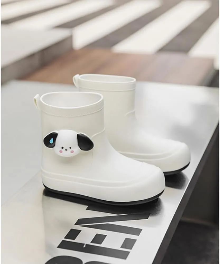 Short Ankle-High Rain Boots Waterproof Cute Short Rubber Cartoon Detachable Dog Boots